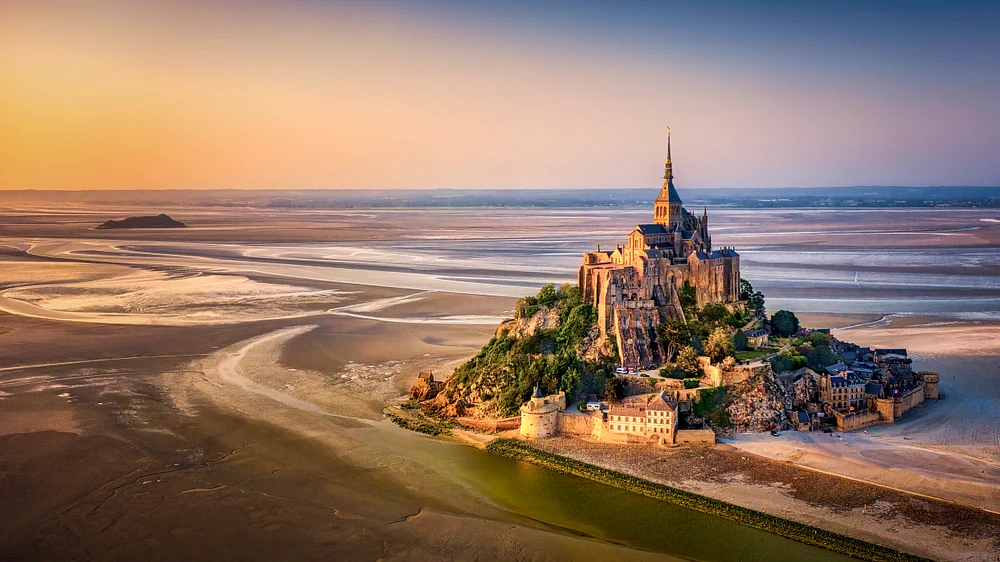 Mont-Saint-Michel's Pastel Palette