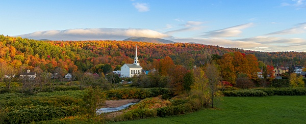 Stow Community Church in Autumn Sunset - Brad Balfour Photography 