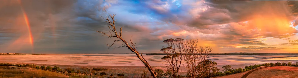2_91x24Lake Dumbleyung Sunset Rainbow $70