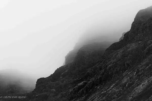 mountain in fog by StephanieRudd