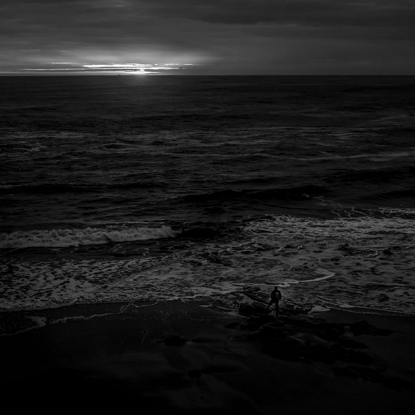 Watching A North Sea Sunrise - Fine Art Photography Gallery Of Monochrome / Black and White Subjects 