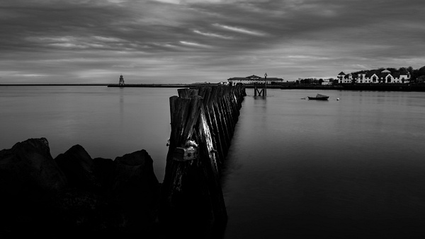 Herd Groyne Lighthouse and Tyne - Fine Art Photography Gallery Of Monochrome / Black and White Subjects