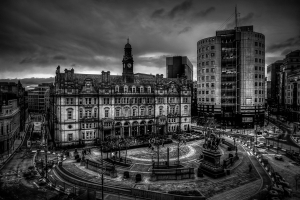 Leeds City Square View - Fine Art Photography Gallery Of Monochrome / Black and White Subjects