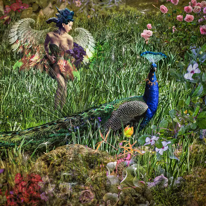 THE NYMPH AND THE PEACOCK
