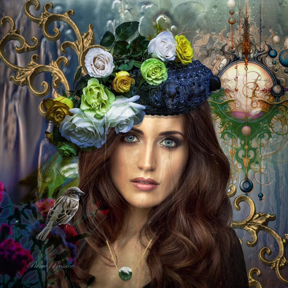 YOUNG LADY WITH DEWDROP