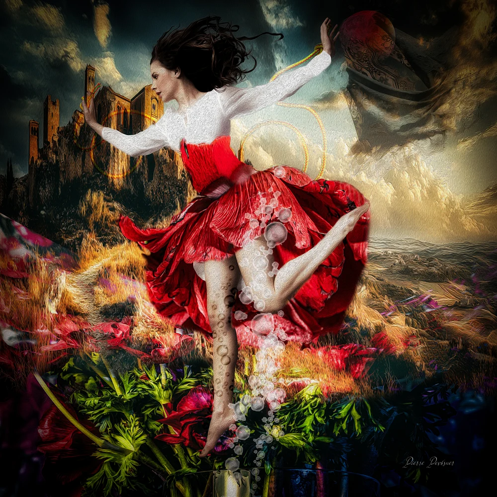 DANCING ABOVE A VASE OF POPPIES