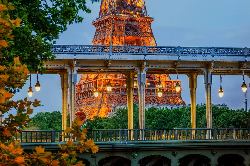 Twilight Serenade: The Eiffel Tower and Pont de Bir-Hakeim