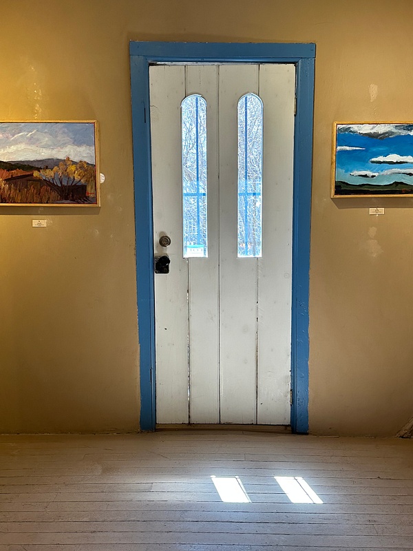 Inside a gallery