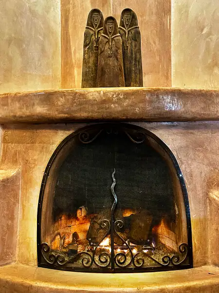 Taos Fireplace by Donna Elliot