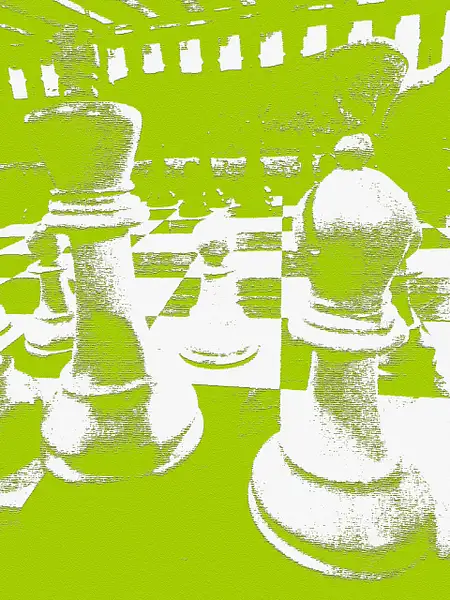 Chess Set Art by Donna Elliot