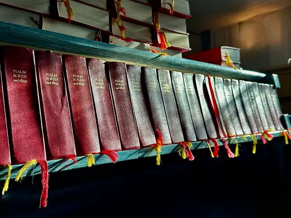 Prayer books at a Sami Church by Donna Elliot