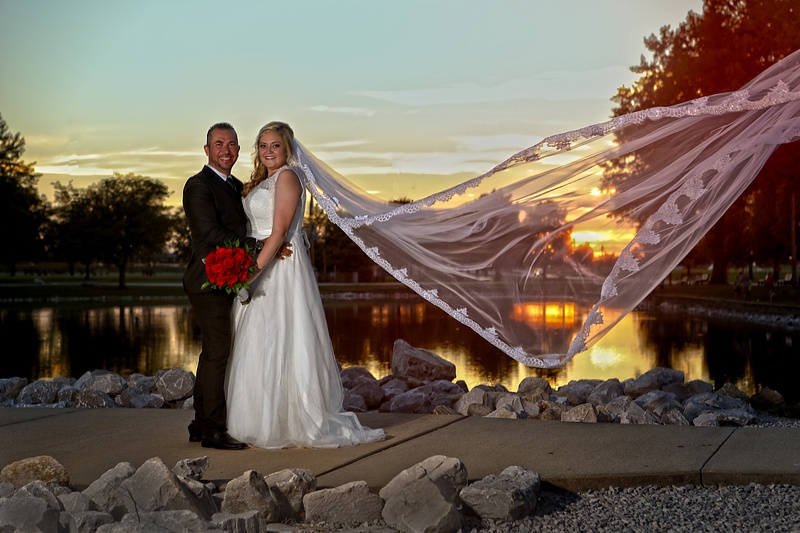 Sunset wedding, Troy, IL
