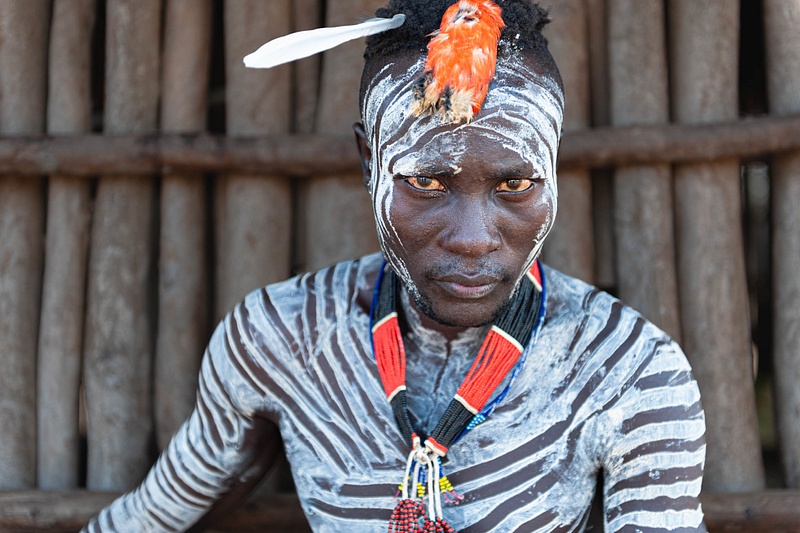Karo tribesman, Ethiopia