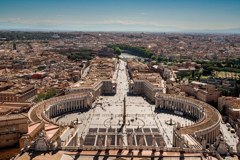 View of Saint Peter's Square from the dome of Saint Peter's Basilica, Vatican City