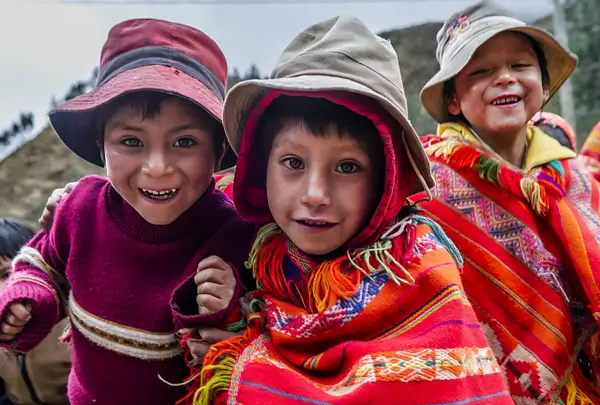 Kids having fun in Peru by Ronnie James