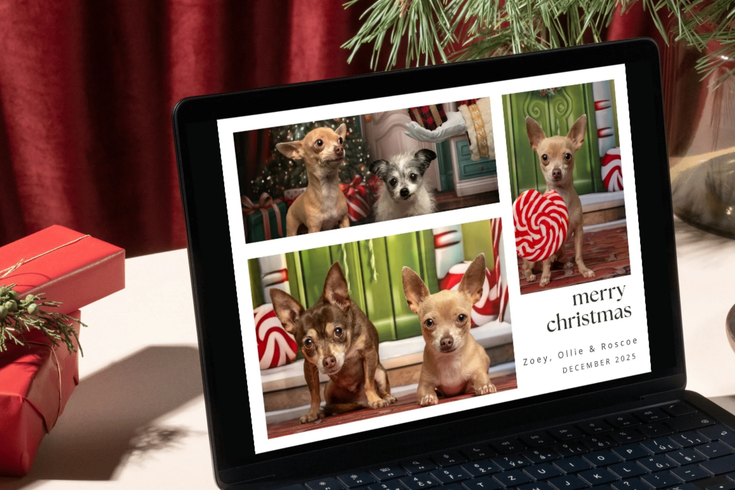 Simple Aesthetic Modern Calligraphy Family Christmas Photo Card.zip - 3