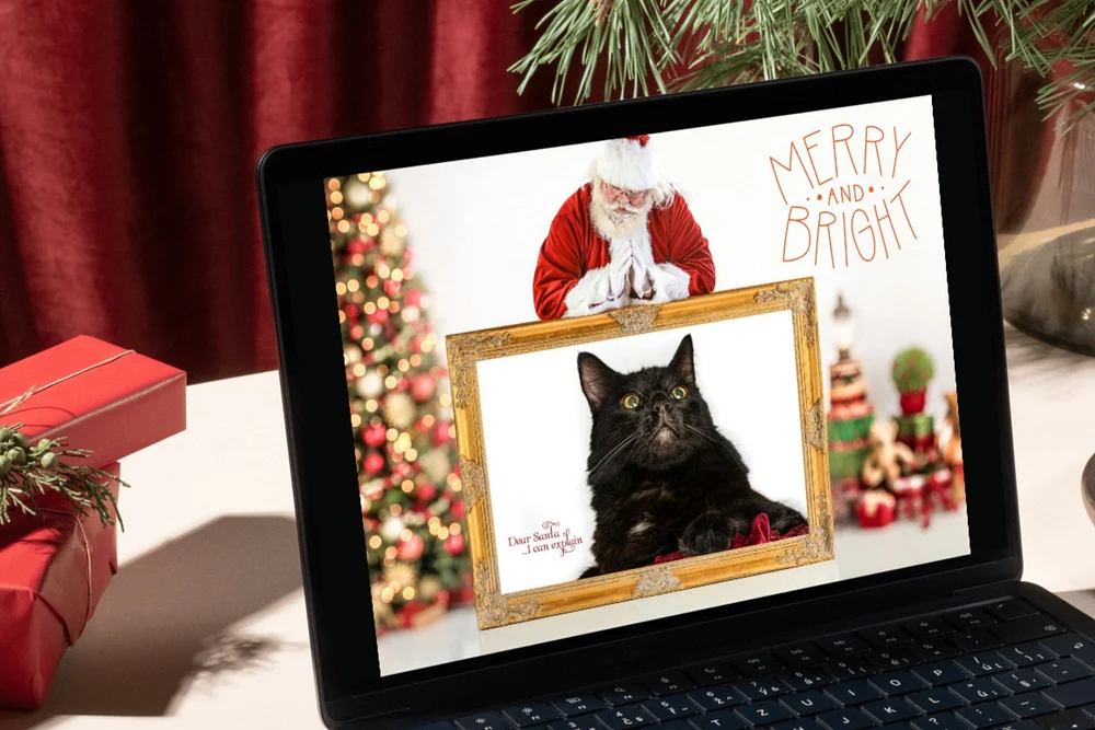 Simple Aesthetic Modern Calligraphy Family Christmas Photo Card.zip - 4