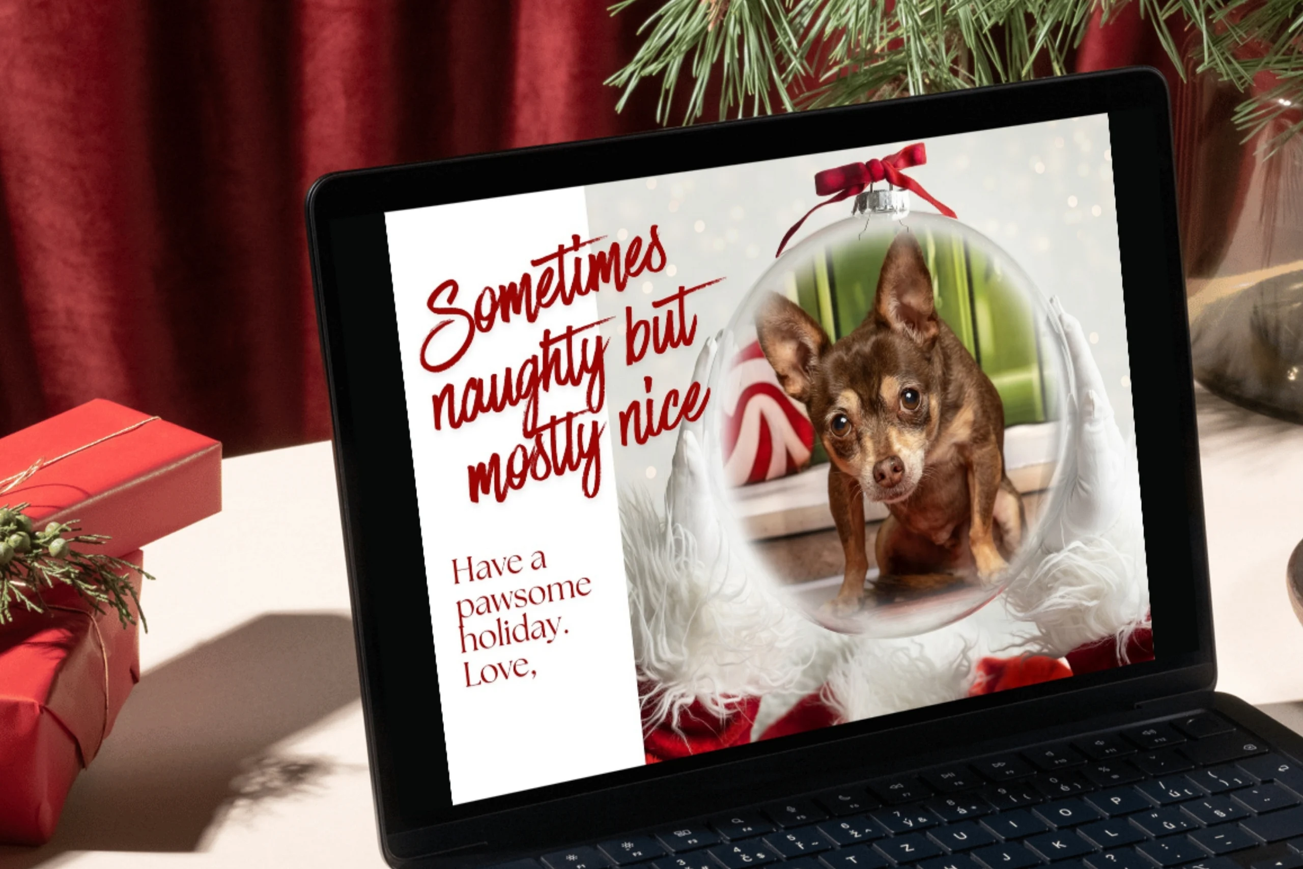 Simple Aesthetic Modern Calligraphy Family Christmas Photo Card.zip - 6