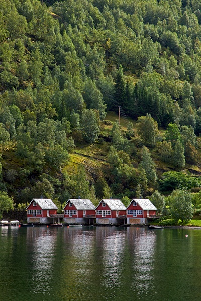 Fjord Boathouses of Flåm - Rozanne Hakala Photography