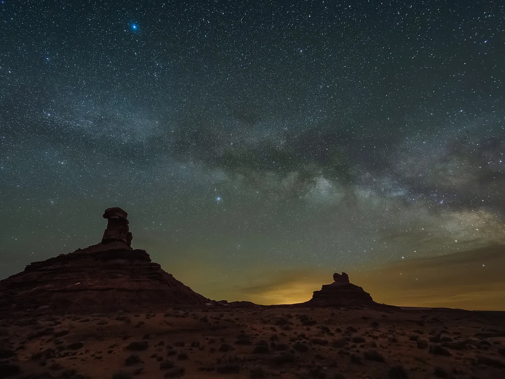 Milky Way Over Rooster and Setting Hen