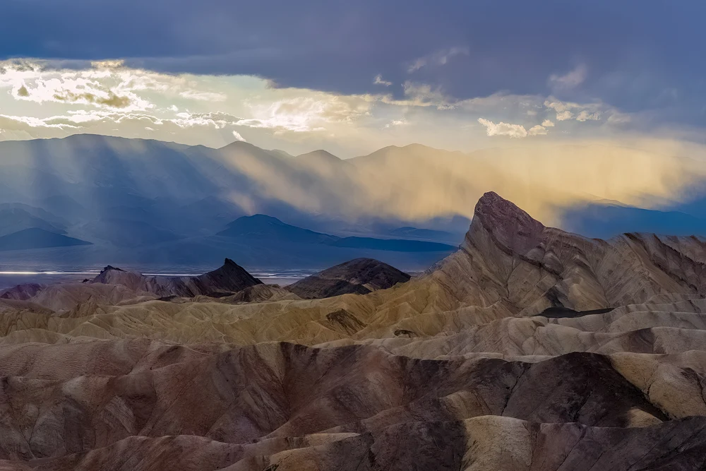 Rare Virga at Sunset at Zabriskie Point