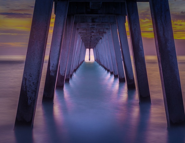 Under the Venice Fishing Pier at Blue Hour - Landscape - Bill Ciminelli Photography