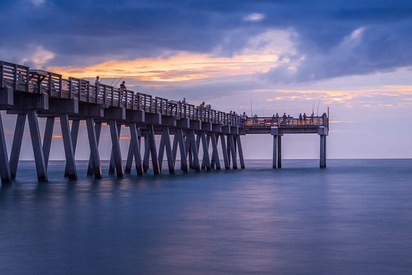 Blue Hour Fishing at Venice Florida Fishing Pier - Travel - Bill Ciminelli Photography