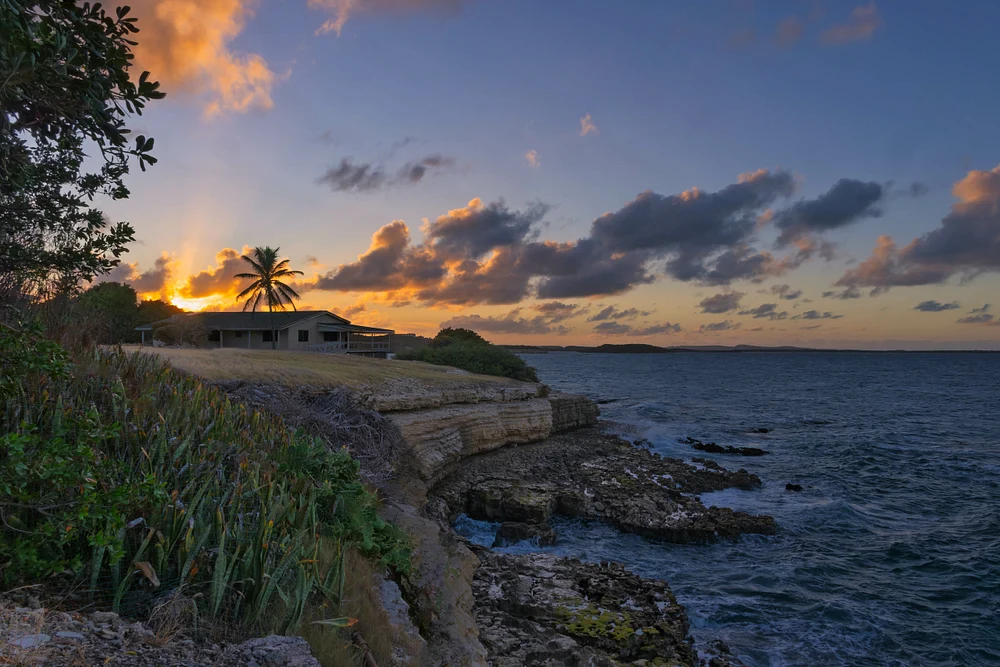 Sunset Glow Over Coastal Retreat