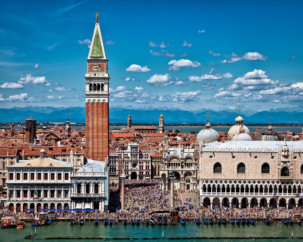 Stunning Aerial View of Venice's Iconic Landmarks