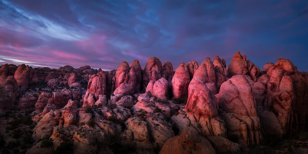 Enchanting Rock Formations at Dusk