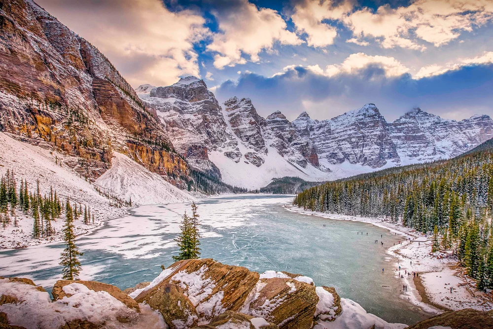 Majestic Winter Landscape at Moraine Lake in Banff National Park