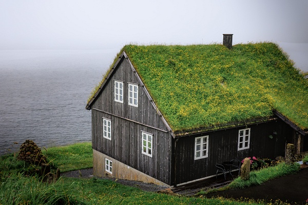 Hjallur Turf Cottage Above a Misty Faroe Inlet - Homepage - IanStaplesPhotography