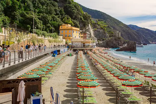 Seaside Umbrella Rows at Monterosso al Mare by...