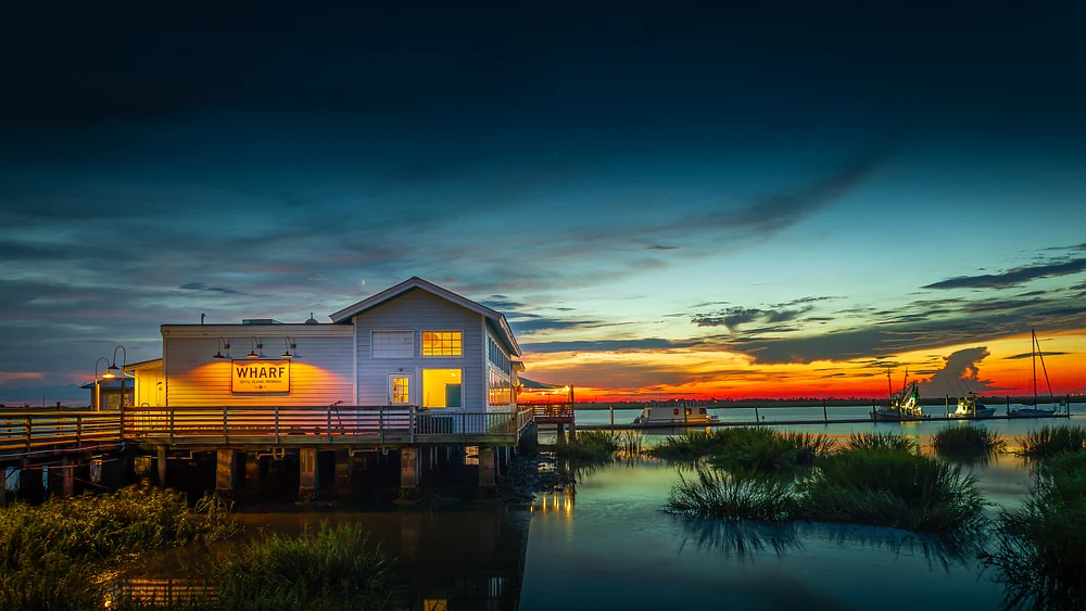 Jekyll Island Wharf at Sunset in Georgia