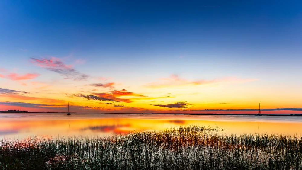 Jekyll Island Georgia Sunset Over Coastal Marsh