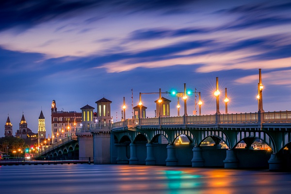 Bridge of Lions at Blue Hour in St. Augustine, Florida - Hospitality - Thomas Tanner