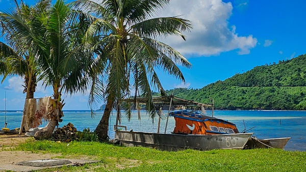 beached boat - American Samoa - ChristineGarbe
