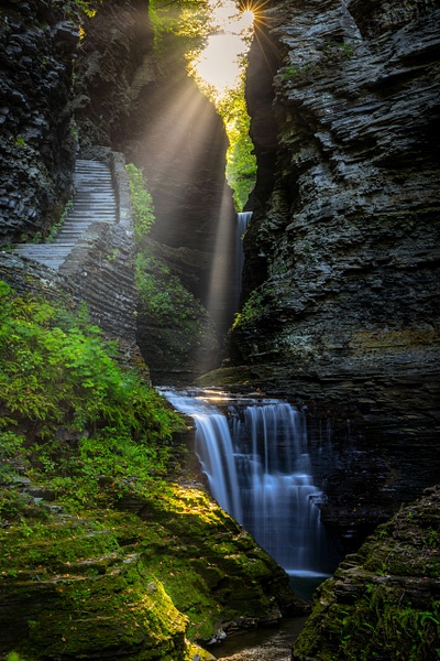 Stunning Waterfall at Watkins Glen State Park, New York - Waterfalls - Bradley Barnes Photography