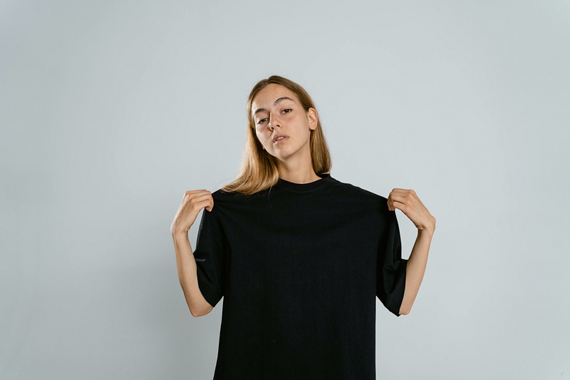 Casual Black T-Shirt Branding Portrait
