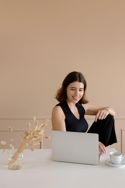 Modern Female Entrepreneur Working From Home