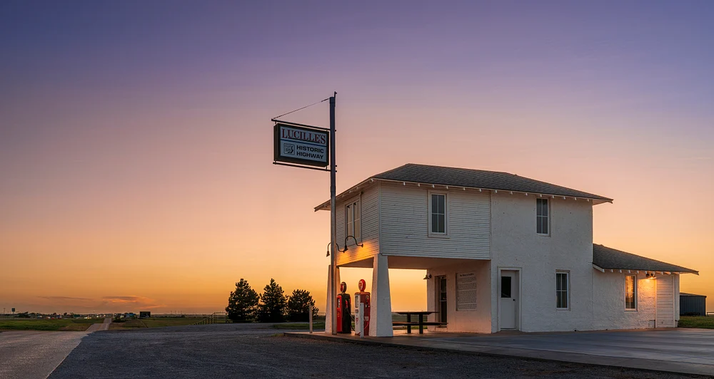 Charming Round Barn at Sunset Glow