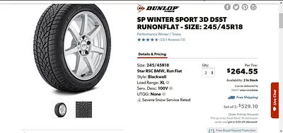 Dunlop Winter Run Flats 235-45-R18