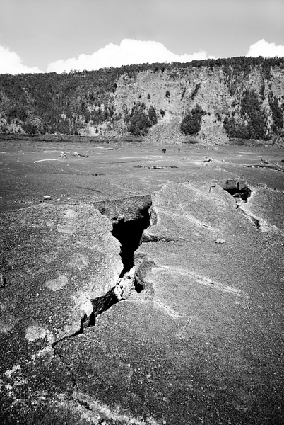 crater hole BW - Big Island Hawaii - Steve Juba