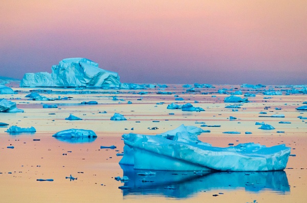 Icebergs Sunset - Landscapes - Steve Juba