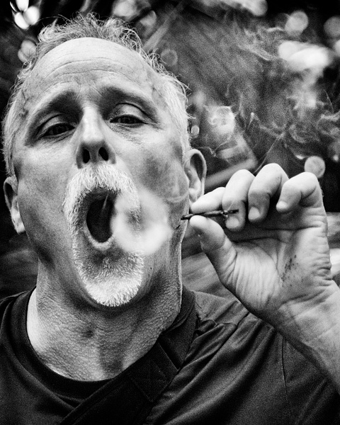 Blowing Smoke BW - People &amp; Culture - Steve Juba Photography 