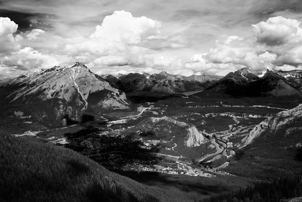 Banff clouds BW exag - Canadian Rockies - Steve Juba