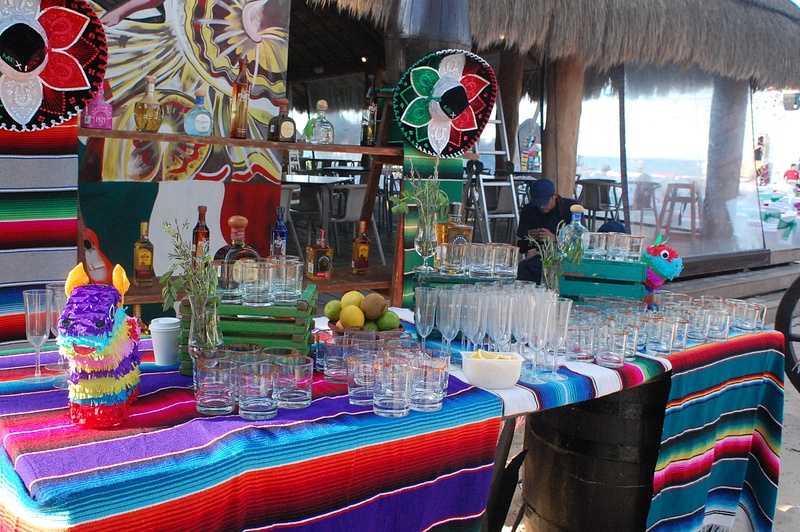Mexican Independence Day party on the beach