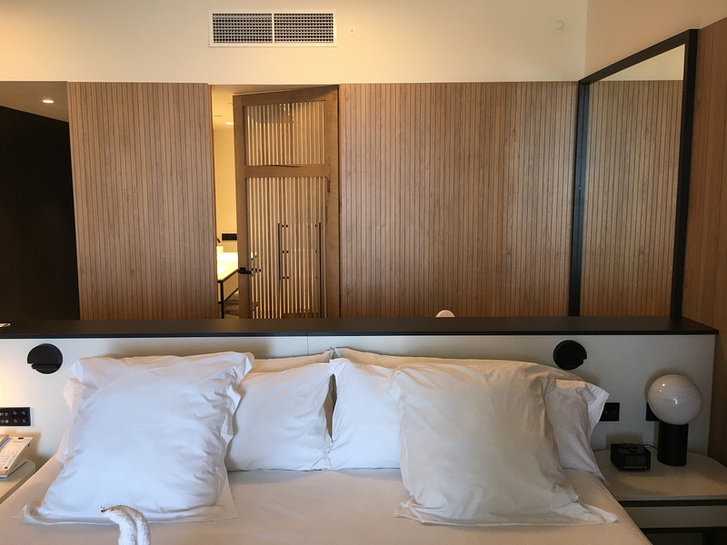 King Size Bed - bathroom in background