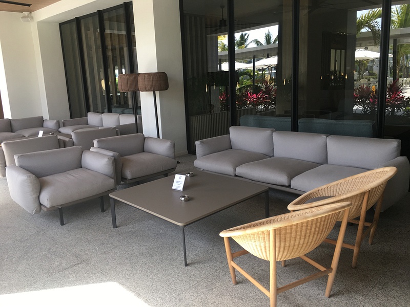 Comfortable seating outside of Golden Bar