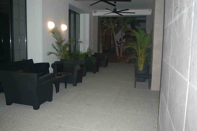 Seating outside of the Excellence Club lounge